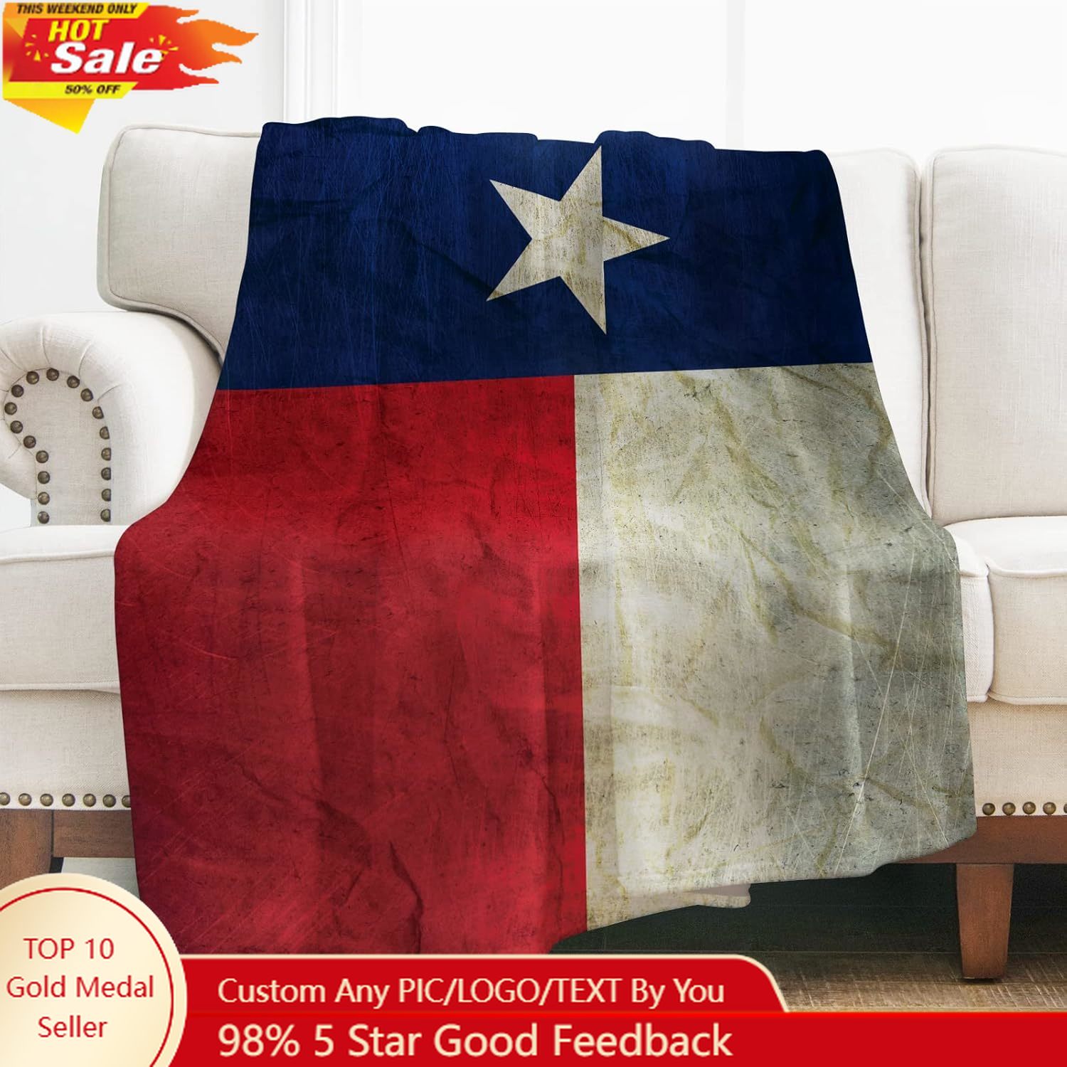 Home Textiles Throw - Levens Texas Flag Throw Blanket Gifts