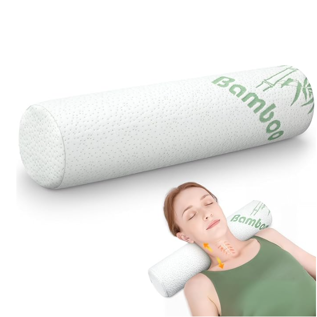 Bolster Pillow Long - Memory Foam Roll Pillow for Knee/Leg/Neck,