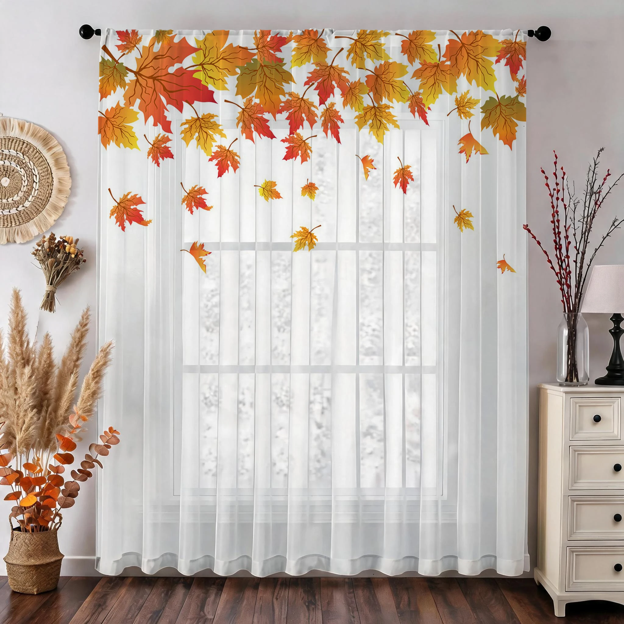 Maple leaf Modern Gradient She - đánh giá và giá Curtain Sheer Voile