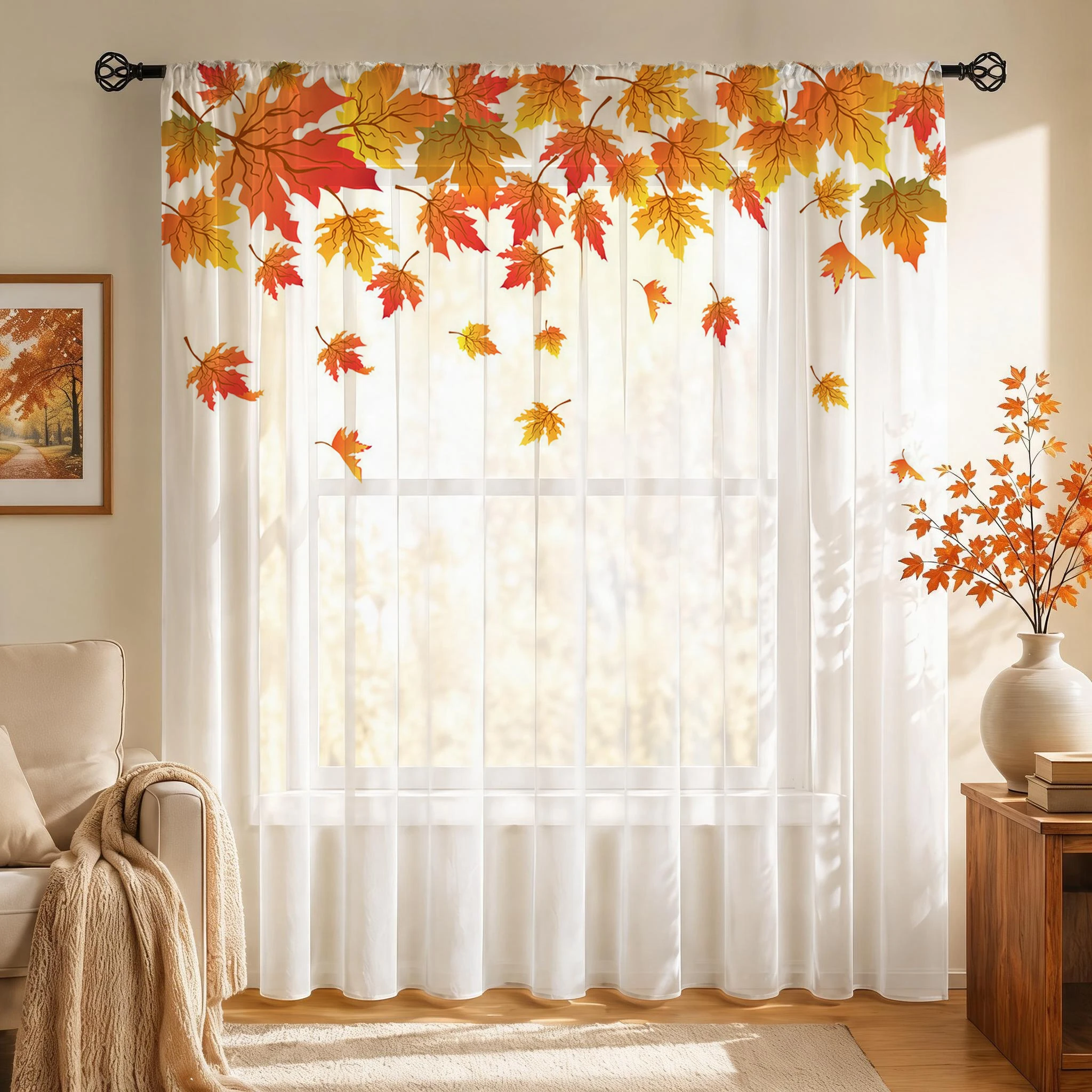 Maple leaf Modern Gradient She - đánh giá và giá Curtain Sheer Voile