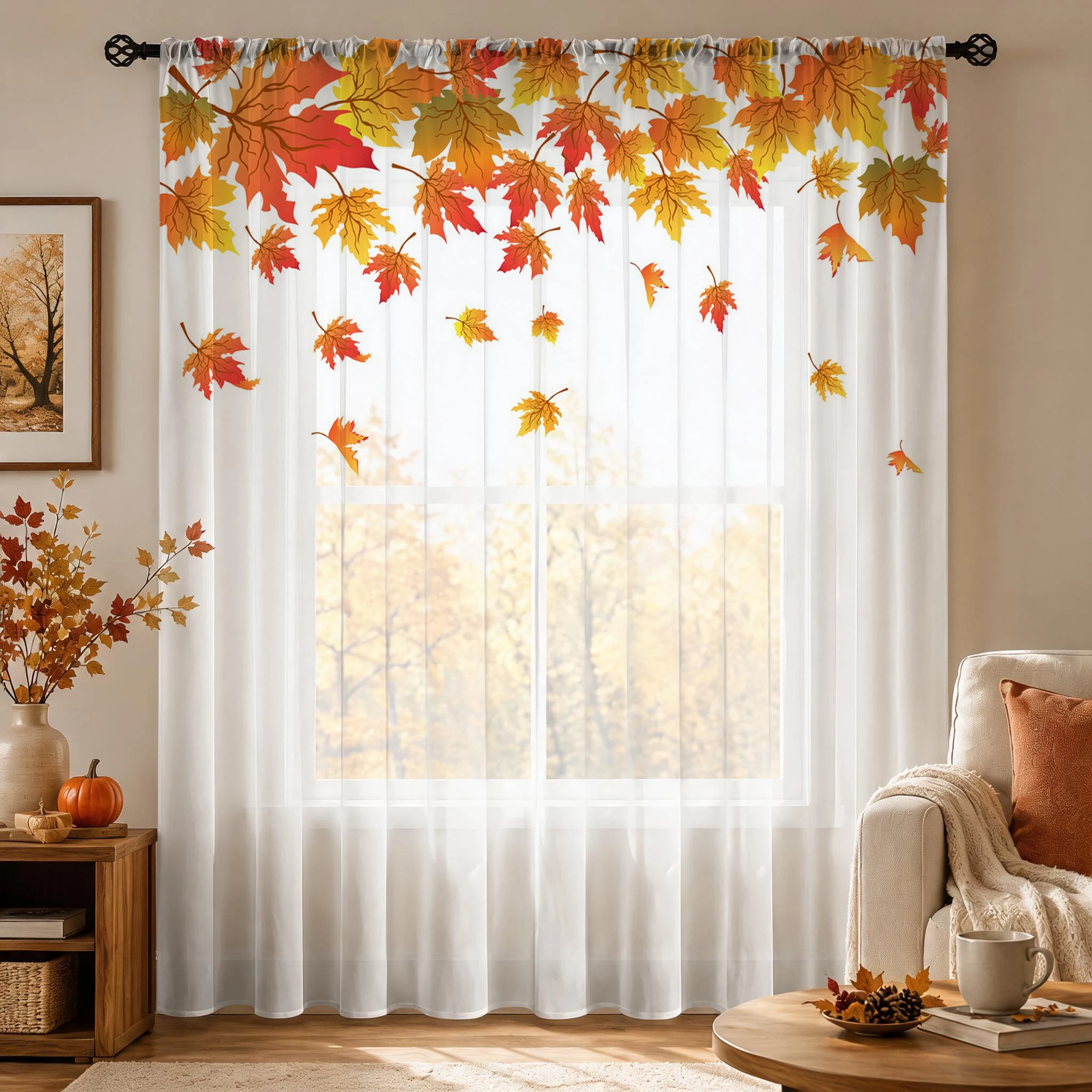 Maple leaf Modern Gradient She - đánh giá và giá Curtain Sheer Voile