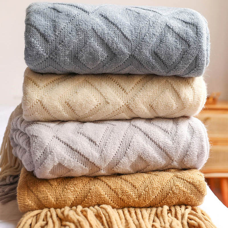 Chăn Cho Giường Bắc Âu Dệt Kim - đánh giá và giá Throw Blanket Chunky Knit