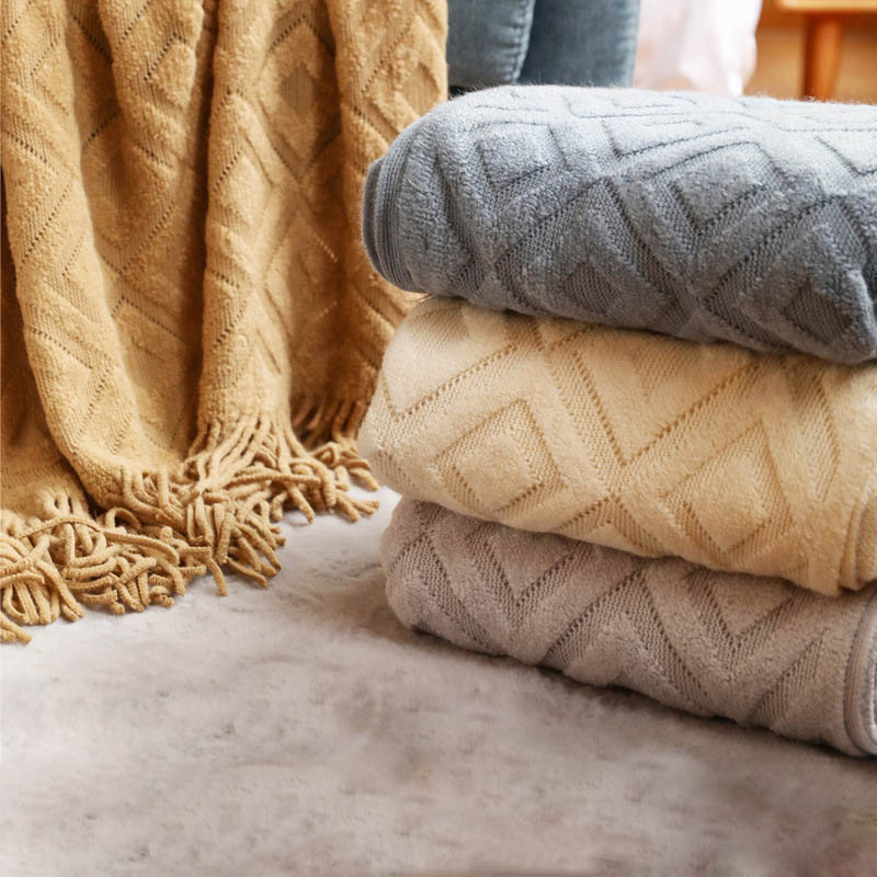 Chăn Cho Giường Bắc Âu Dệt Kim - đánh giá và giá Throw Blanket Chunky Knit