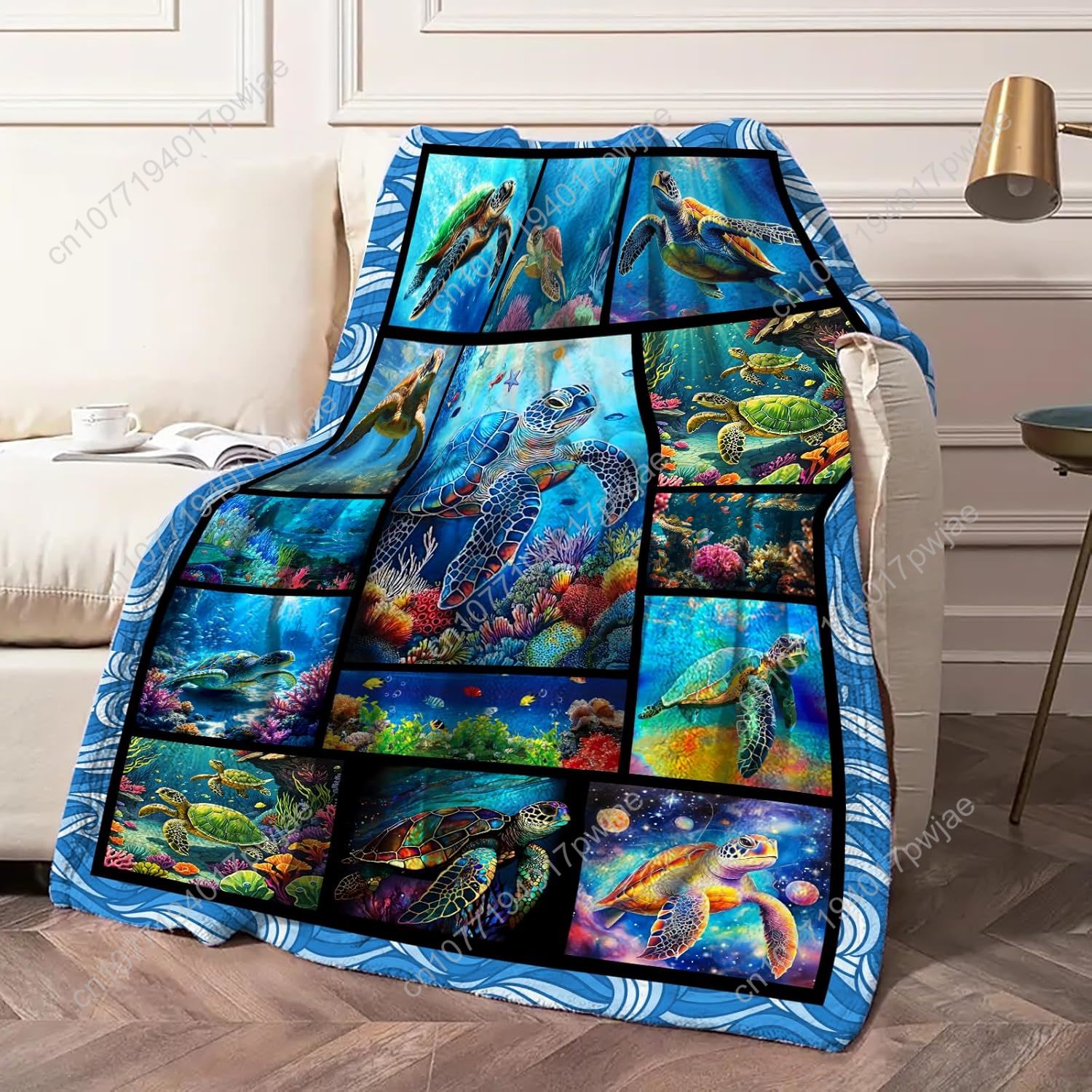 Sea Turtle Flannel Throw Blank - đánh giá và giá Home Textiles Throw