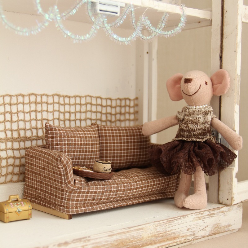Vintage Miniature Sofa Plaid F - đánh giá và giá Vintage Home Textiles