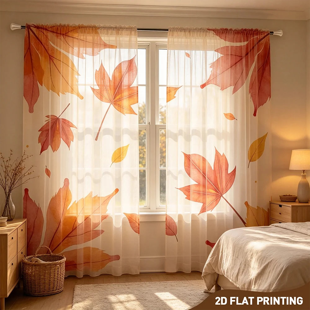 2PCS Digital Print Sheer Curta - đánh giá và giá Curtain Sheer Voile