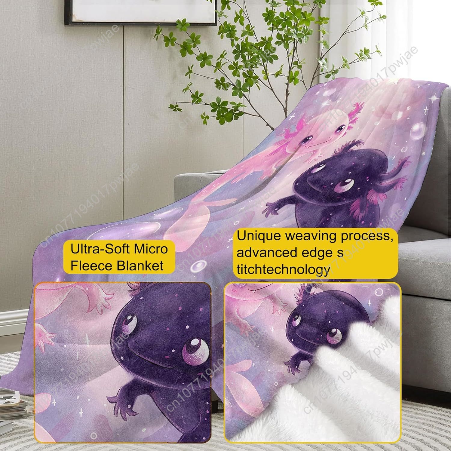 Axolotl Blanket Cute Axolotls  - đánh giá và giá Home Textiles Throw