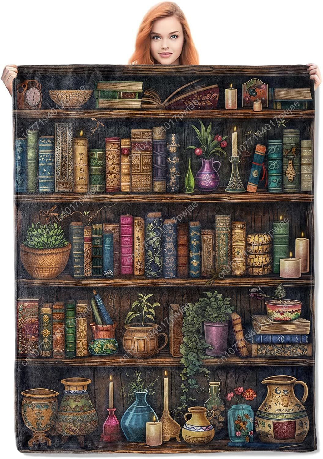 Vintage Bookshelf Blanket Read - đánh giá và giá Home Textiles Throw