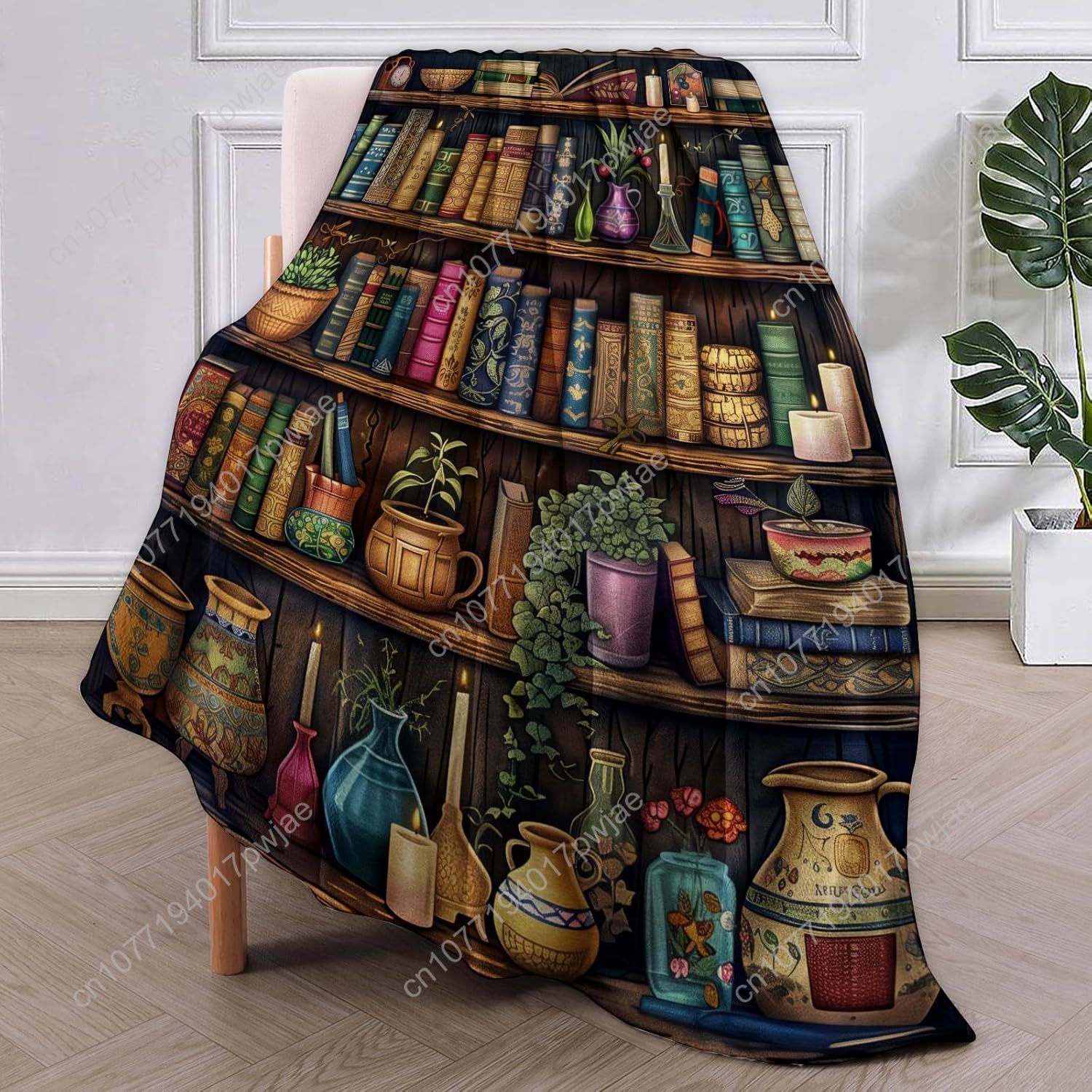 Vintage Bookshelf Blanket Read - đánh giá và giá Home Textiles Throw