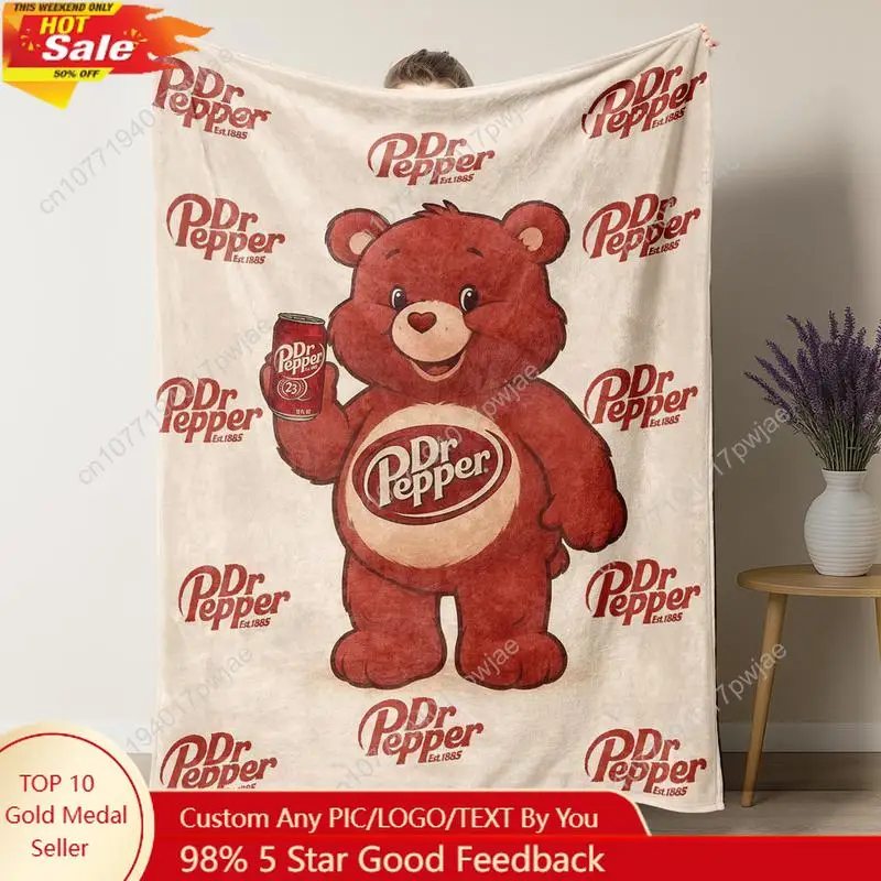 Dr Pepper Bear Flannel Throw B - đánh giá và giá Home Textiles Throw
