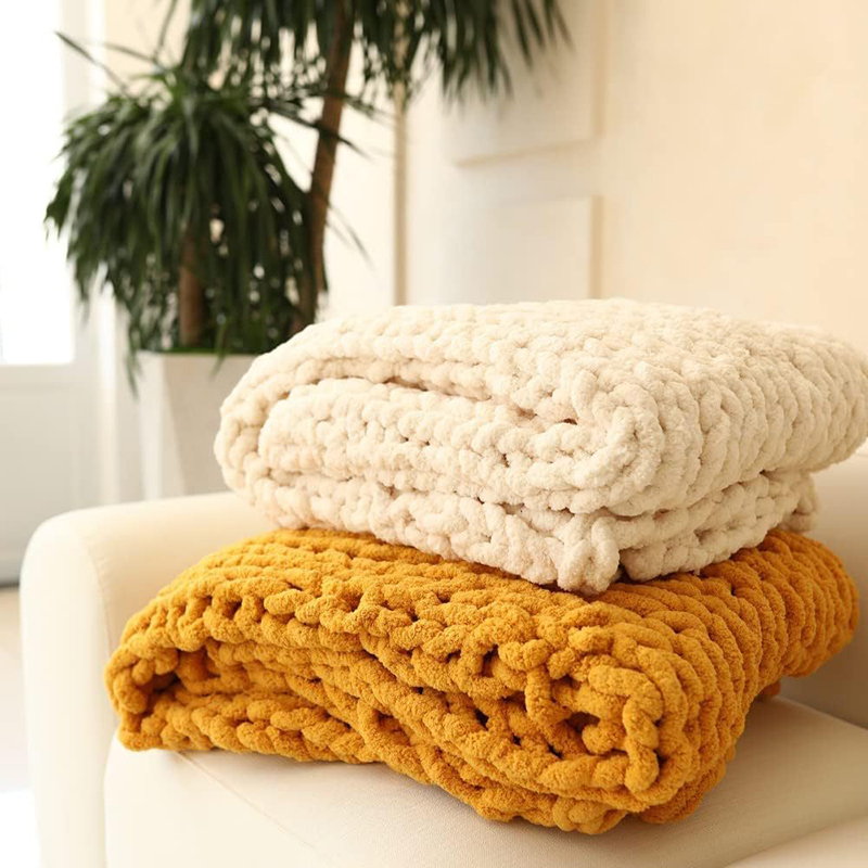 Hand Chunky Knitted Blanket Th - đánh giá và giá Throw Blanket Chunky Knit