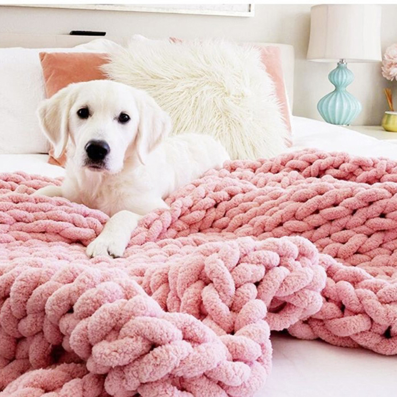 Hand Chunky Knitted Blanket Th - đánh giá và giá Throw Blanket Chunky Knit