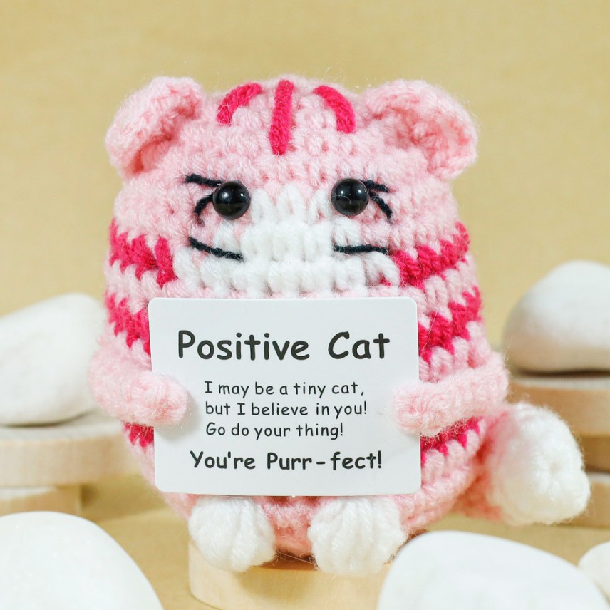 Funny Crochet Positive Cat Dol - đánh giá và giá Home Textiles Europe