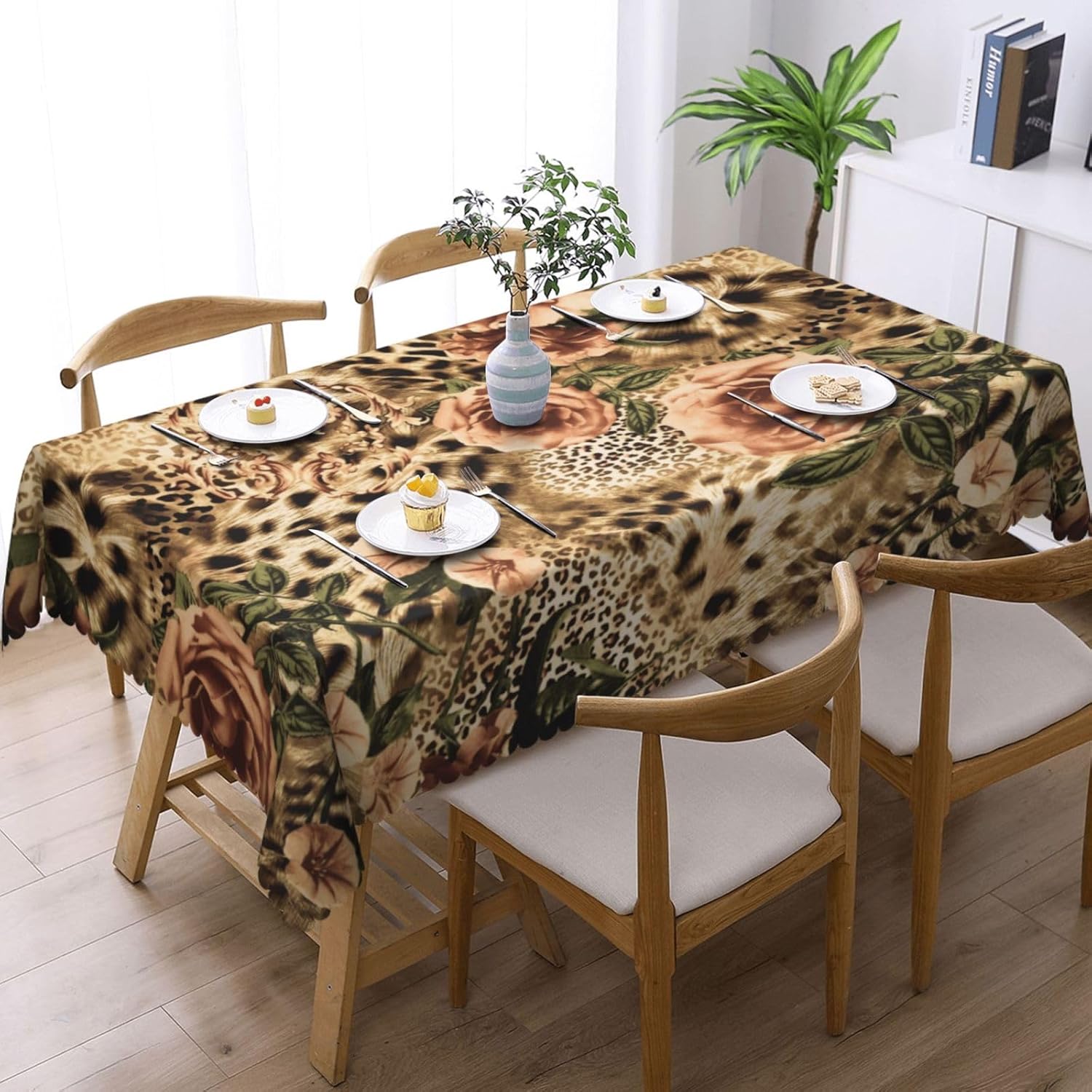 Chic Leopard Rose Floral Table - đánh giá và giá Home Textiles Premium