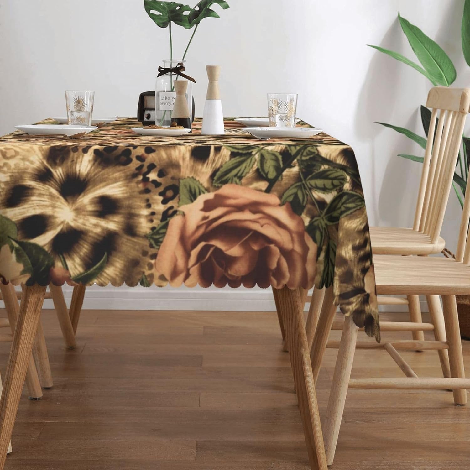 Chic Leopard Rose Floral Table - đánh giá và giá Home Textiles Premium